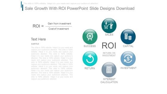 Sale Growth With Roi Powerpoint Slide Designs Download