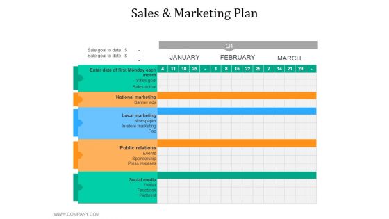 Sales And Marketing Plan Template 1 Ppt PowerPoint Presentation Show Pictures