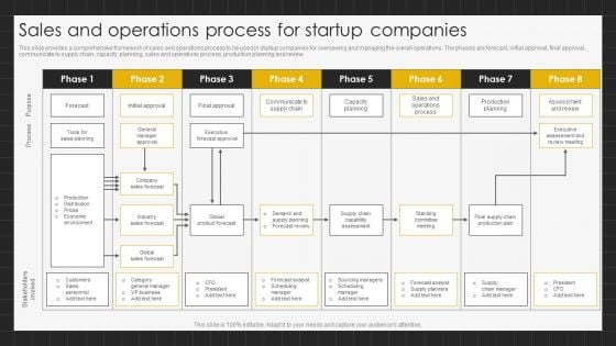 Sales And Operations Process For Startup Companies Icons PDF