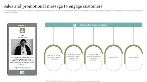 Sales And Promotional Message To Engage Customers Structure PDF