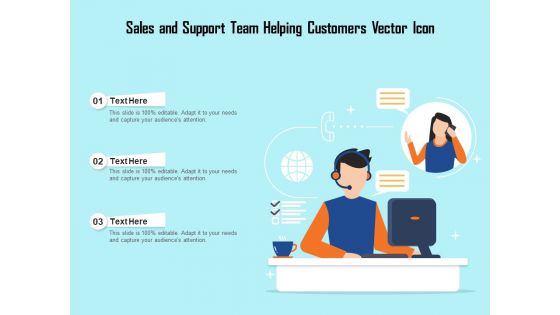 Sales And Support Team Helping Customers Vector Icon Ppt PowerPoint Presentation Model Picture PDF