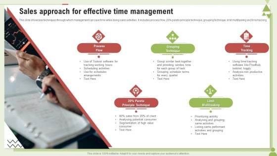 Sales Approach For Effective Time Management Ppt PowerPoint Presentation Visual Aids Backgrounds PDF