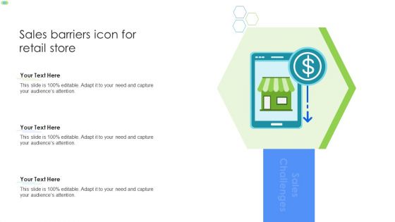 Sales Barriers Icon For Retail Store Elements PDF