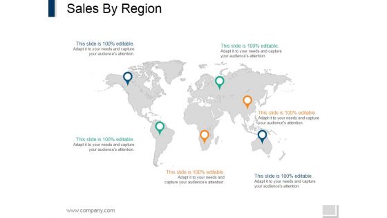 Sales By Region Ppt PowerPoint Presentation Pictures Design Ideas