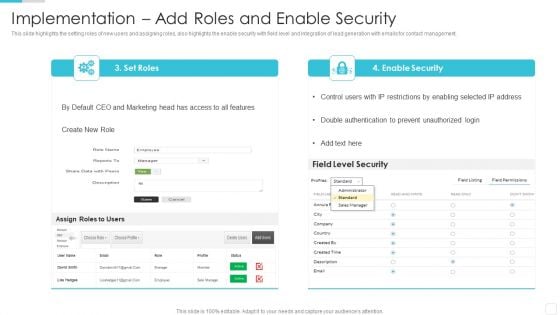 Sales CRM Cloud Solutions Deployment Implementation Add Roles And Enable Security Designs PDF