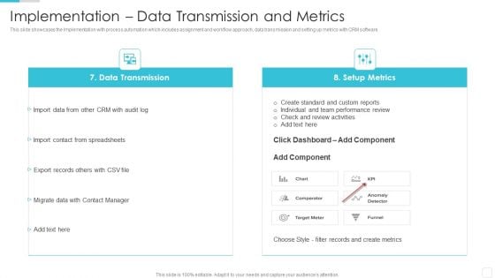 Sales CRM Cloud Solutions Deployment Implementation Data Transmission And Metrics Brochure PDF Sales CRM Cloud Solutions Deployment Implementation Data Transmission And Metrics Brochure PDF