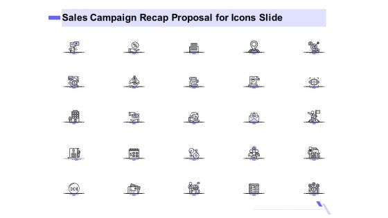 Sales Campaign Recap Proposal For Icons Slide Ppt PowerPoint Presentation Background PDF