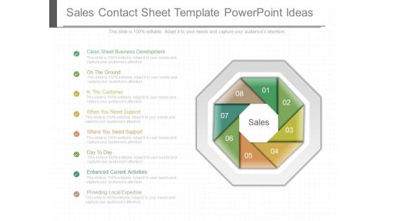 Sales Contact Sheet Template Powerpoint Ideas