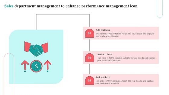 Sales Department Management To Enhance Performance Management Icon Template PDF