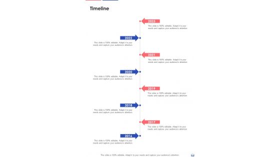 Sales Discussion Proposal Timeline One Pager Sample Example Document