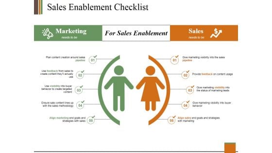 Sales Enablement Checklist Ppt PowerPoint Presentation Ideas Icon