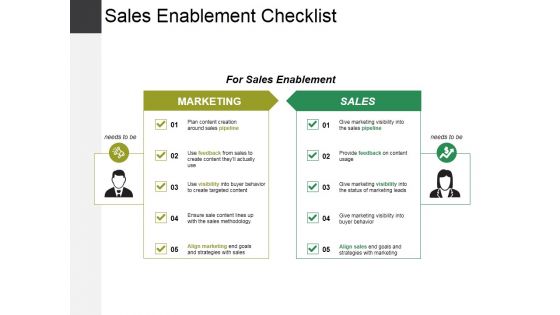 Sales Enablement Checklist Template 1 Ppt PowerPoint Presentation Slides Portfolio