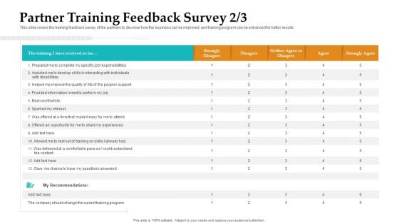 Sales Facilitation Partner Management Partner Training Feedback Survey Develop Rules PDF