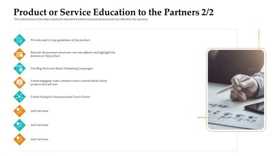 Sales Facilitation Partner Management Product Or Service Education To The Partners Step Graphics PDF