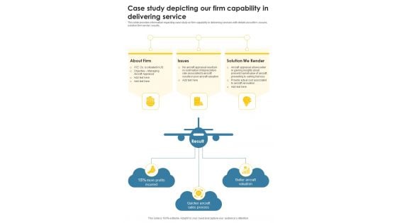 Sales For Commercial Aviation Service Company Case Study Depicting Our Firm One Pager Sample Example Document Sales For Commercial Aviation Service Company Case Study Depicting Our Firm One Pager Sample Example Document