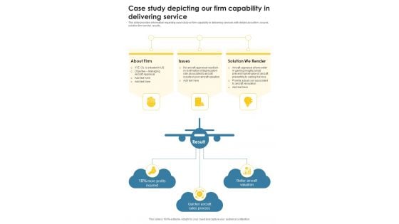 Sales For Commercial Aviation Service Company Case Study Depicting Our Firm One Pager Sample Example Document