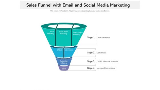 Sales Funnel With Email And Social Media Marketing Ppt PowerPoint Presentation File Designs PDF