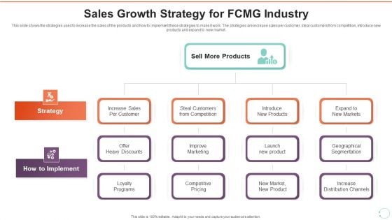 Sales Growth Strategy For FCMG Industry Themes PDF