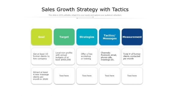 Sales Growth Strategy With Tactics Ppt PowerPoint Presentation File Topics PDF