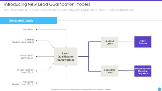 Sales Lead Qualification Rating Framework Introducing New Lead Qualification Process Slides PDF