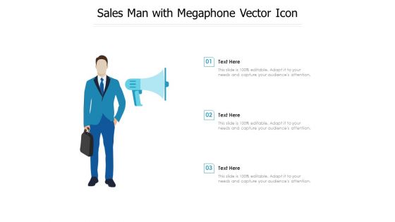 Sales Man With Megaphone Vector Icon Ppt PowerPoint Presentation Gallery Designs PDF