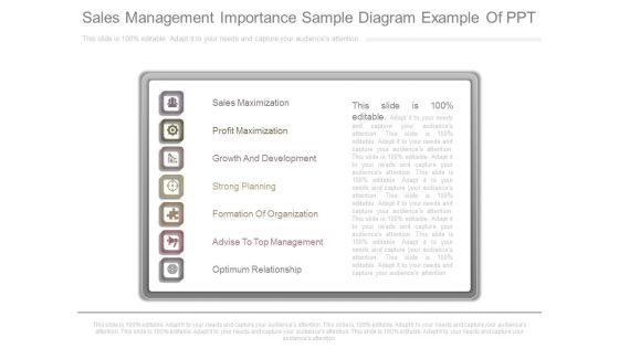 Sales Management Importance Sample Diagram Example Of Ppt