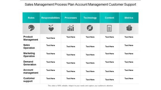 Sales Management Process Plan Account Management Customer Support Ppt Powerpoint Presentation Summary Design Templates