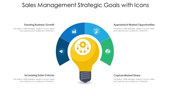 Sales Management Strategic Goals With Icons Ppt Model Smartart PDF