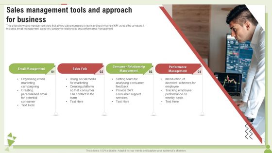 Sales Management Tools And Approach For Business Ppt PowerPoint Presentation Slides Graphics Template PDF