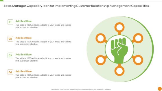 Sales Manager Capability Icon For Implementing Customer Relationship Management Capabilities Template PDF Sales Manager Capability Icon For Implementing Customer Relationship Management Capabilities Template PDF