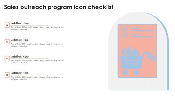 Sales Outreach Program Icon Checklist Slides PDF