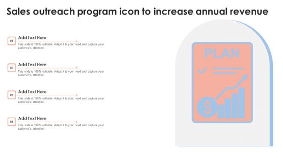 Sales Outreach Program Icon To Increase Annual Revenue Infographics PDF