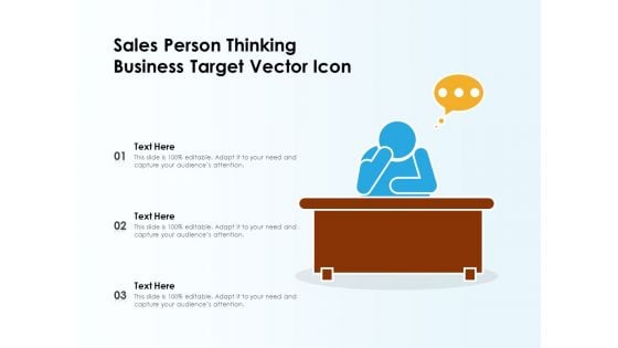 Sales Person Thinking Business Target Vector Icon Ppt PowerPoint Presentation Tips PDF