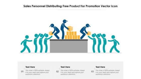 Sales Personnel Distributing Free Product For Promotion Vector Icon Ppt PowerPoint Presentation Portfolio Vector PDF