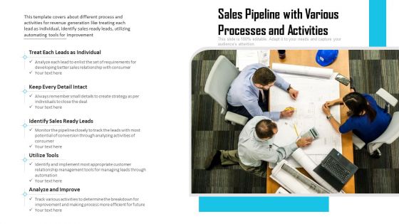 Sales Pipeline With Various Processes And Activities Ppt PowerPoint Presentation Gallery Brochure PDF