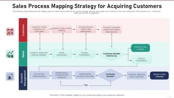 Sales Process Mapping Strategy For Acquiring Customers Professional PDF Sales Process Mapping Strategy For Acquiring Customers Professional PDF