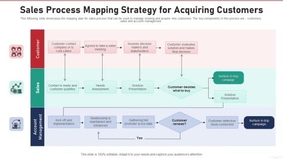 Sales Process Mapping Strategy For Acquiring Customers Professional PDF