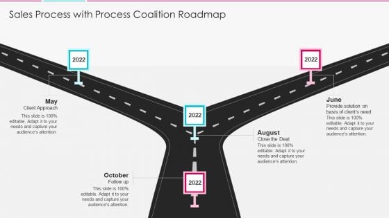 Sales Process With Process Coalition Roadmap Icons PDF