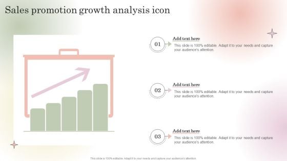 Sales Promotion Growth Analysis Icon Portrait PDF