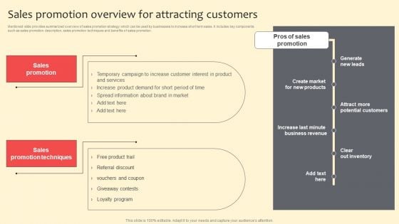 Sales Promotion Overview For Attracting Customers Diagrams PDF