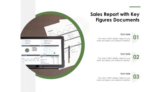 Sales Report With Key Figures Documents Ppt PowerPoint Presentation Portfolio Model PDF