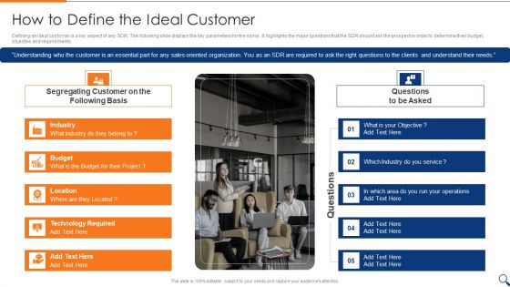 Sales Representative Onboarding Playbook How To Define The Ideal Customer Summary PDF