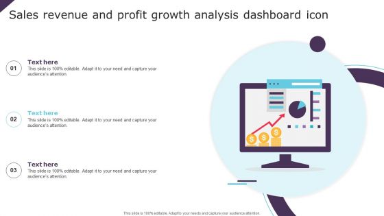 Sales Revenue And Profit Growth Analysis Dashboard Icon Ppt Outline Mockup PDF