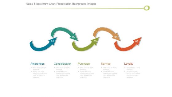 Sales Steps Arrow Chart Presentation Background Images