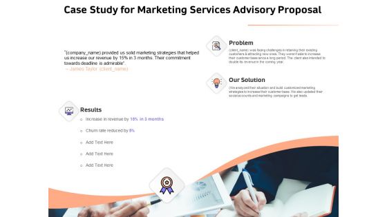 Sales Strategy Consulting Case Study For Marketing Services Advisory Proposal Infographics PDF