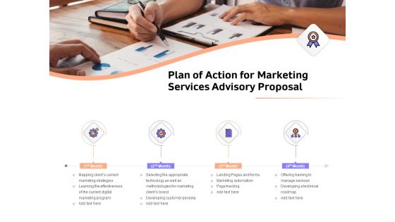 Sales Strategy Consulting Plan Of Action For Marketing Services Advisory Proposal Topics PDF