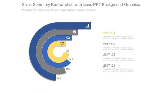 Sales Summary Review Chart With Icons Ppt Background Graphics