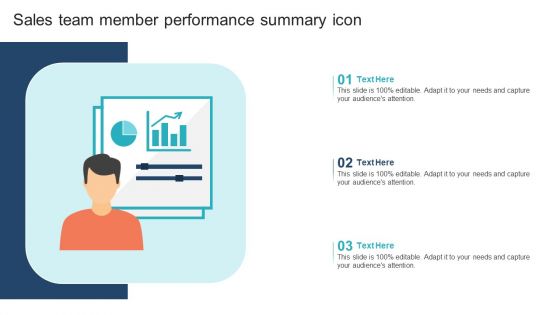 Sales Team Member Performance Summary Icon Mockup PDF