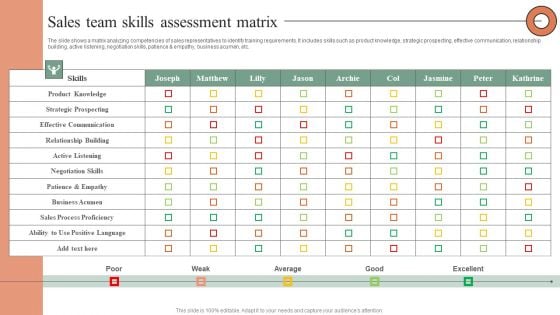 Sales Team Skills Assessment Matrix Professional PDF