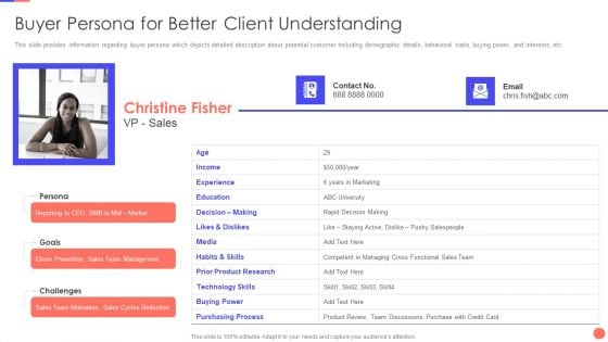 Sales Techniques Playbook Buyer Persona For Better Client Understanding Guidelines PDF